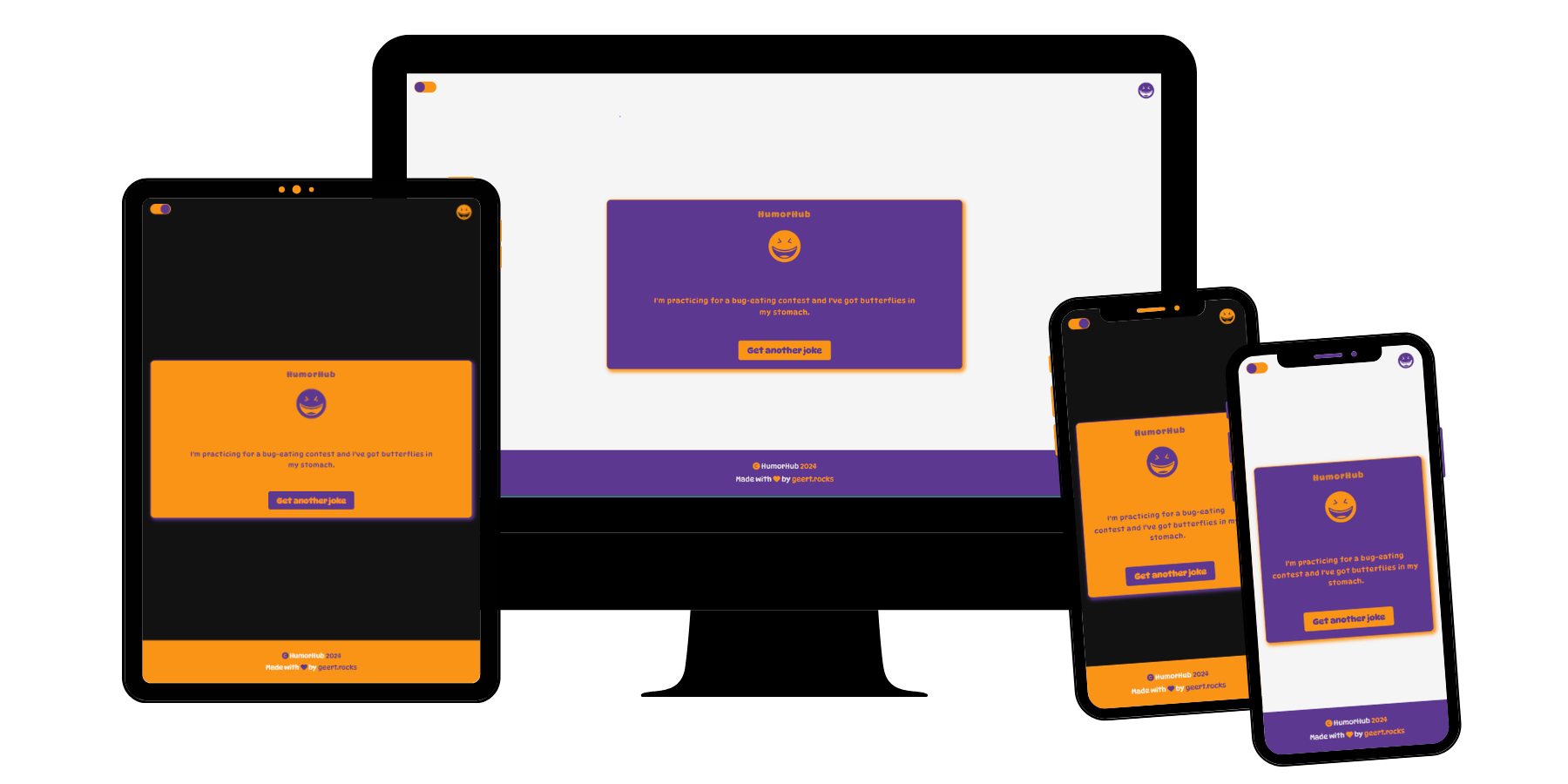 HumorHub Responsive Web Design